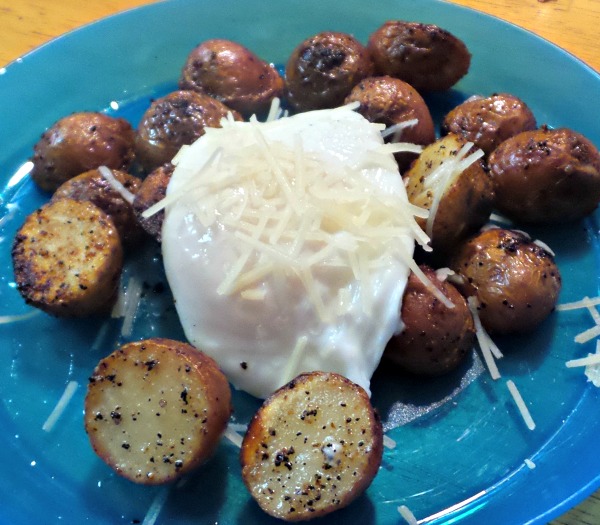 Poached Egg over Fried Potatoes