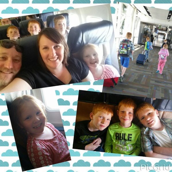 Family travel via airplanes