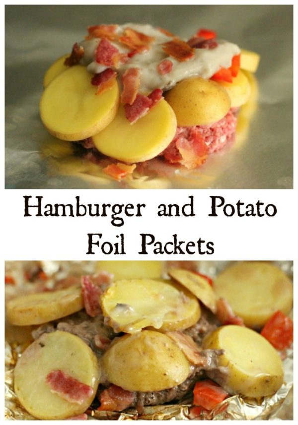 Hamburger and Potato Foil Packets on the Grill