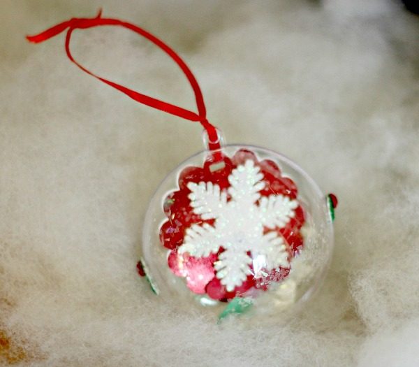 Homemade Ornament with Redbox Promo Code Inside
