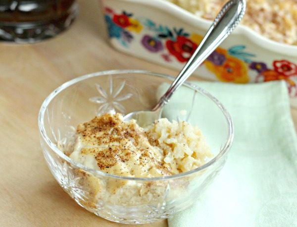 Healthier Rice Pudding with a milk that shouldn't give you tummy problems. The ultimate comfort food recipe!