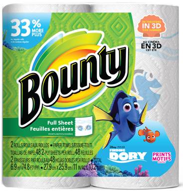 Finding Dory themed Bounty Paper Towels