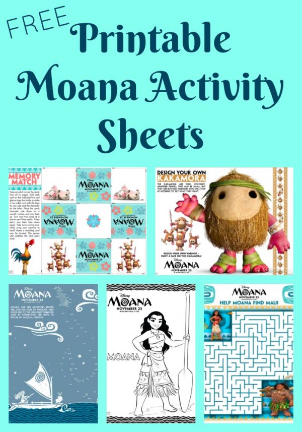 Free Printable Moana Activity Sheets and Coloring Pages