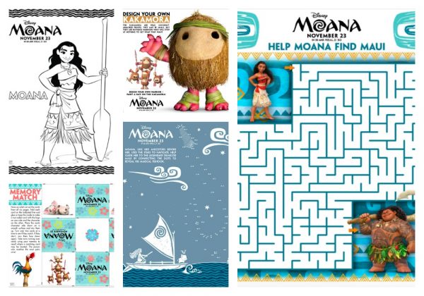 Free Printable Moana Activity Sheets and Coloring Pages