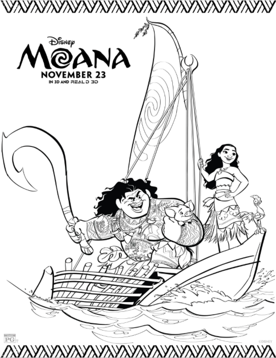 Free printable Moana coloring pages