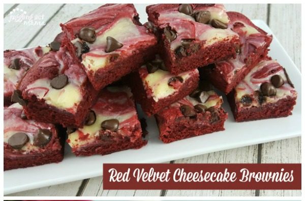 Red Velvet Cheesecake Brownies from Juggling Act Mama