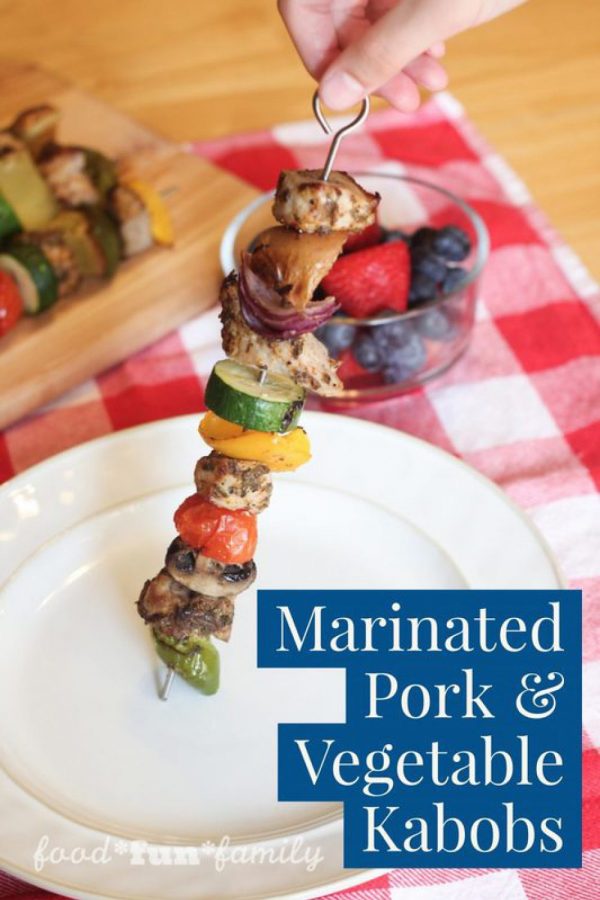 Marinated Pork and Vegetable Kabobs from Food Fun Family