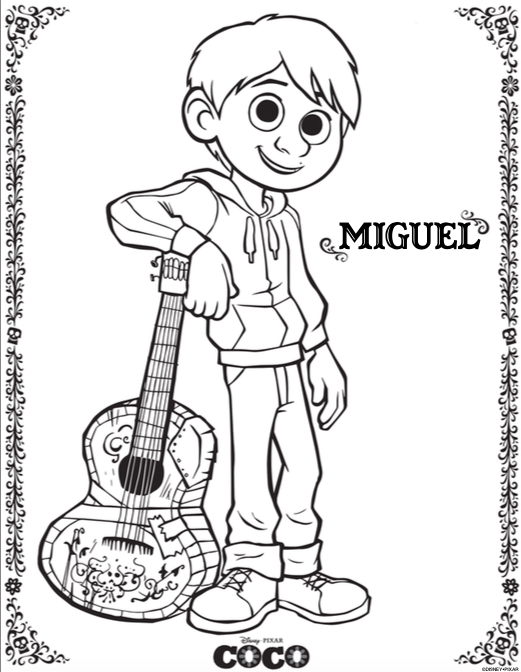 Free Coloring Pages and Activity Sheets for Disney Pixar's COCO