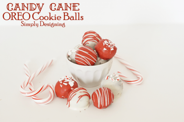 Candy Cane Oreo Cookie Balls from Simply Designing