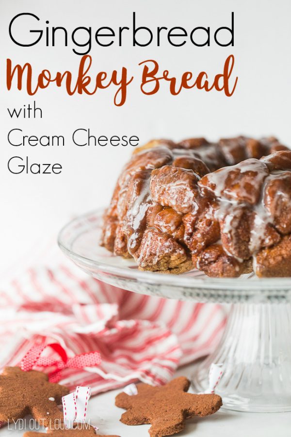 Gingerbread Monkey Bread with Cream Cheese Glaze Recipe from Lydi Outloud