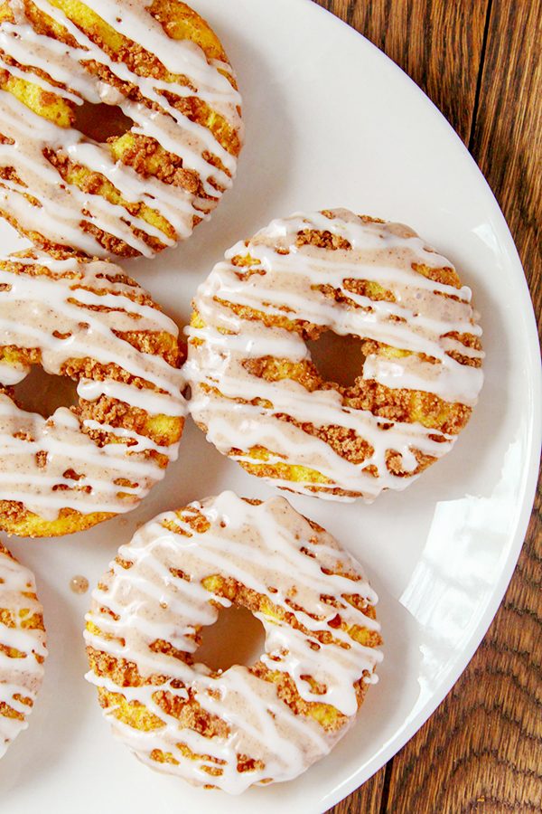 Glazed Cinnamon Bun Baked Donuts from Home Cooking Memories