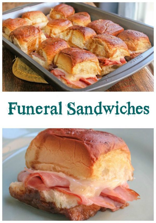 Funeral Sandwiches - that are so good they just might send you to the grave - if you eat too many! The best ham and cheese sliders out there. It's all in the sauce!
