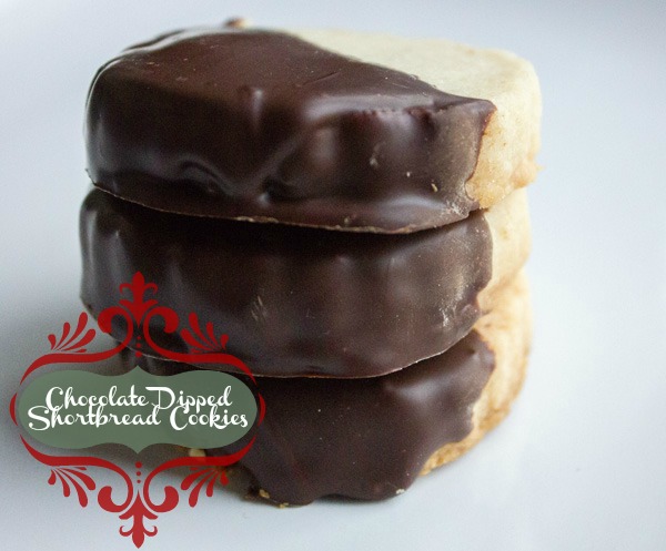 Chocolate Dipped Shortbread Cookies #HolidayButter #shop
