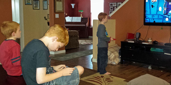 Boys playing video games #SproutMOMent