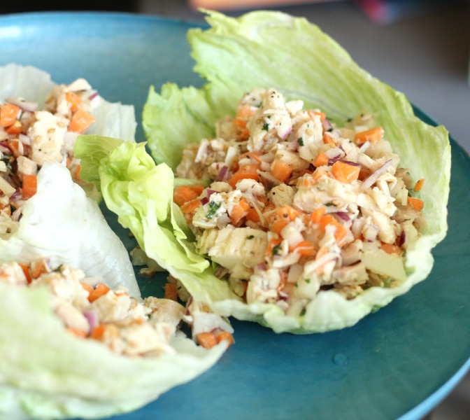 Easy Chicken Lettuce Wraps that remind me a lot of P.F. Chang's Lettuce Wraps