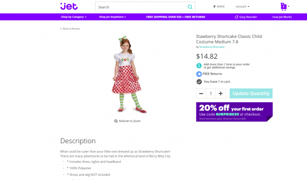 strawberry shortcake costume