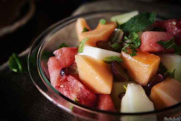 Fresh Fruit Salad with Honey Lime Syrup