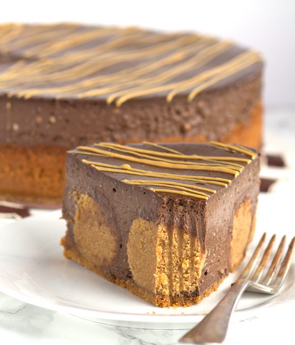 Chocolate Peanut Butter Ball Cheesecake
