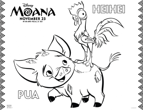 Free printable Moana coloring pages