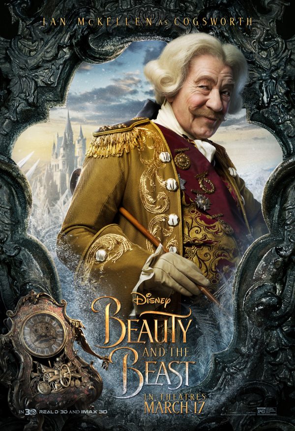 Ian McKellen as Cogsworth in Beauty and the Beast