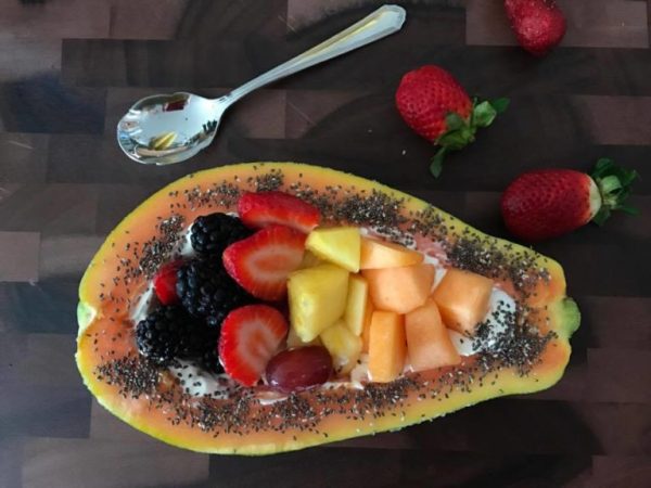 Papaya Fruit Bowl Recipe from Celbrate Woman Today