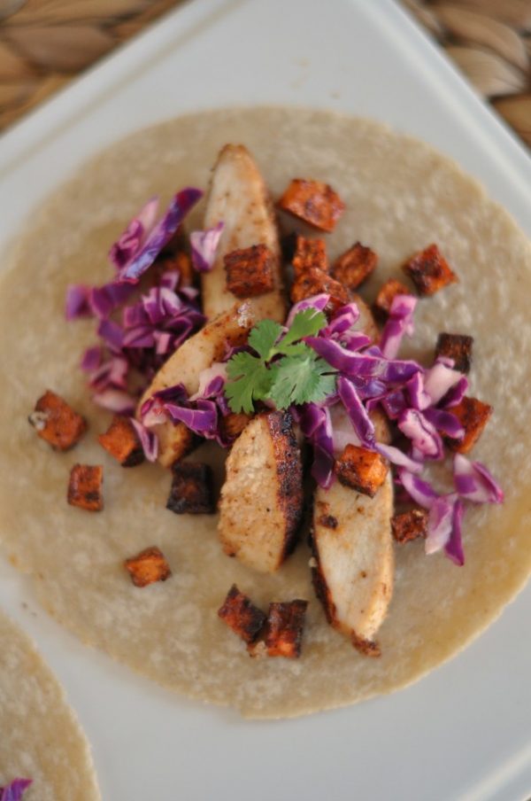 Maple Glazed Chicken and Sweet Potato Tacos