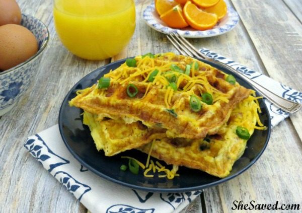 Omelet Waffle Recipe from She Saved