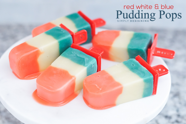 Red, White and Blue Pudding Pops from Simply Designing