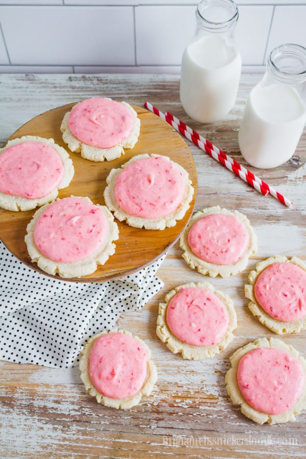 Strawberry and Cream Sugar Cookies from Lolly Jane