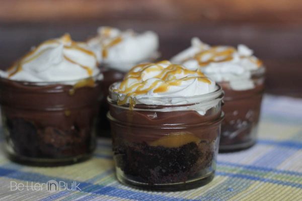 Gooey Caramel Brownie Pudding in a Jar from Food Fun Family