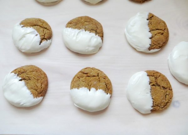 White Chocolate Dipped Ginger Snaps from Teaspoon of Goodness