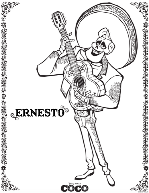 Free Coloring Pages and Activity Sheets for Disney Pixar's COCO