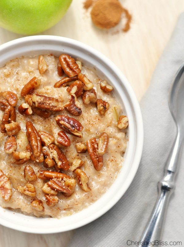 Slow Cooker Apple Pie Oatmeal from Cherished Bliss