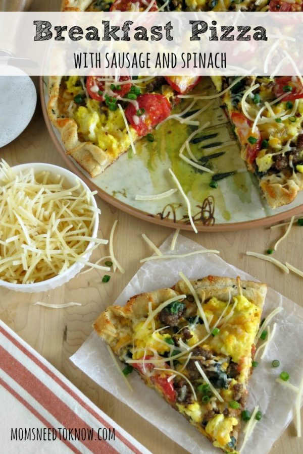Breakfast Pizza with Sausage from Moms Need to Know