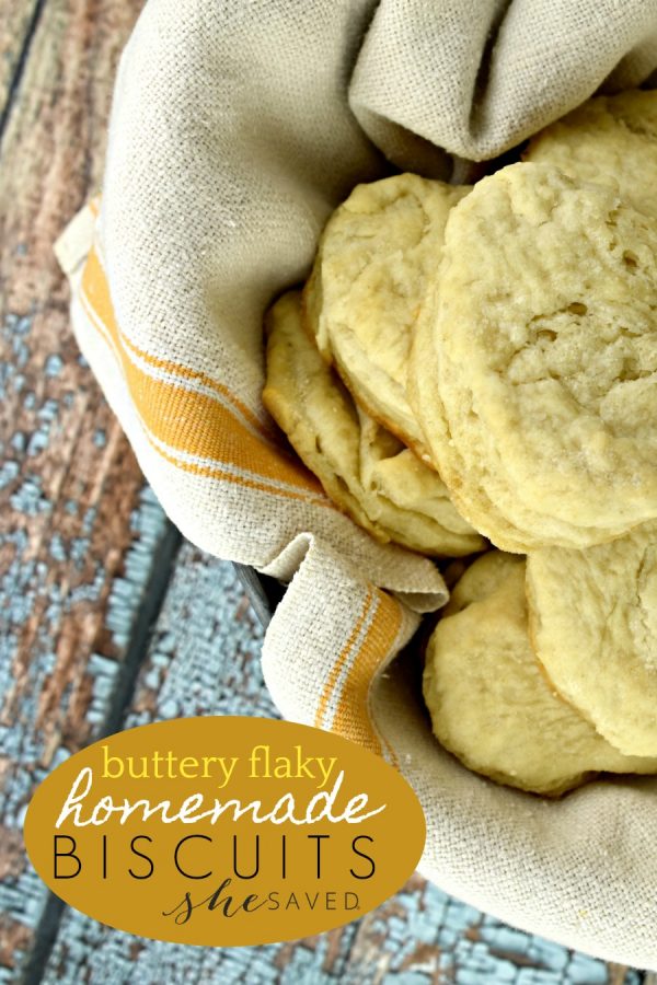 Homemade Buttery Flaky Biscuits from She Saved