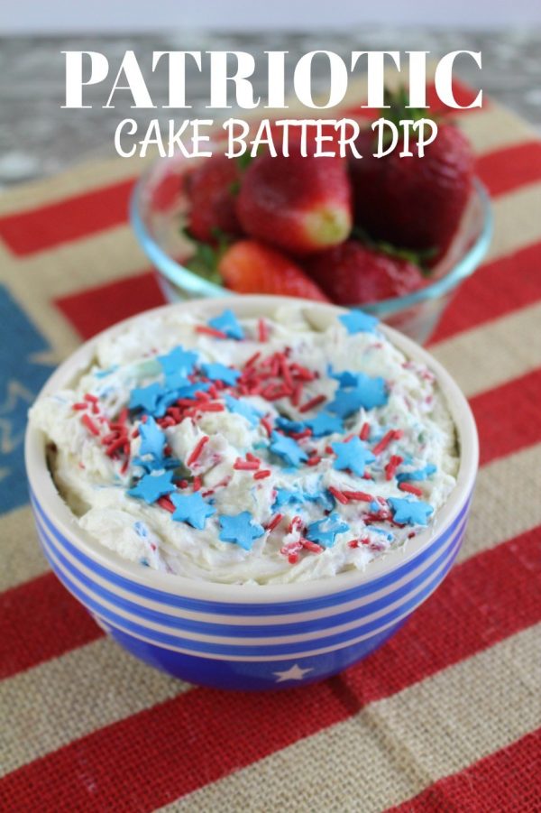 Patriotic Cake Batter Dip from This Mama Loves